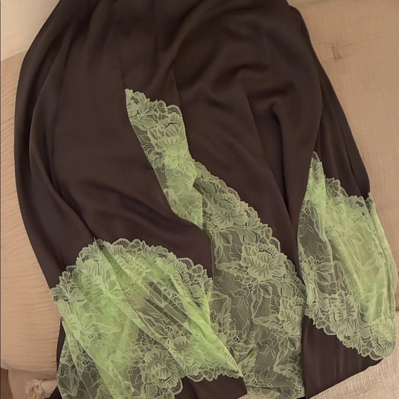 Free People Intimately Taupe/Brown and Green Lace slip dress - Picture 6 of 10